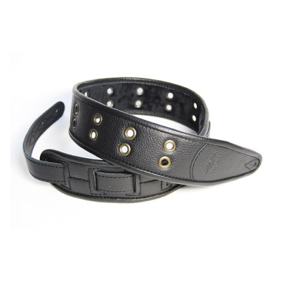 FL7000002CU Leather Custom Ремень для гитары, кожаный, черный, Fidel