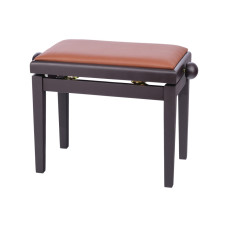 HY-PJ018A-SATIN-RW Банкетка регулируемая, ножки матовый палисандр, обивка коричневый кожзам, Rin HY-PJ018A-SATIN-RW Банкетка регулируемая, ножки матовый палисандр, обивка коричневый кожзам, Rin