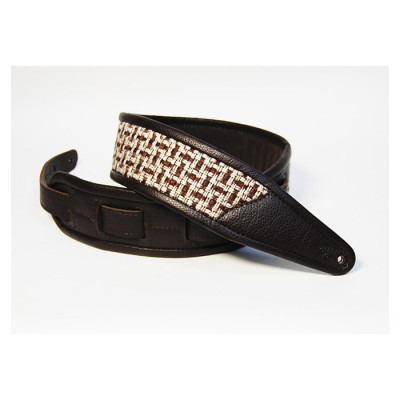 FL70001TCU Leather Custom Textil Ремень для гитары, кожа/текстиль, темно-коричневый, Fidel