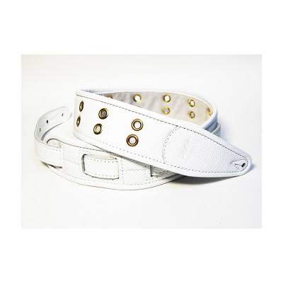 FL7000055CU Leather Custom Ремень для гитары, кожаный, белый, Fidel