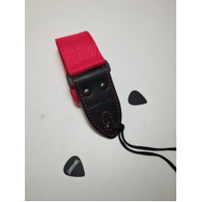 LS.P.C.010 Ремень для гитары, полиэстер, красный, LionStraps