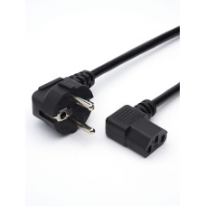 00-00024536 Кабель питания, евровилка-C13 (f) 1.8м ПВХ 0.75мм угловой, черный, GoPower