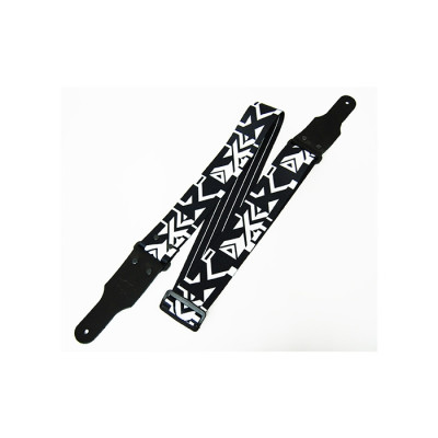 FL40181PA PolyArt Ремень для гитары, полиэстер, орнамент, японский мотив черный, Fidel