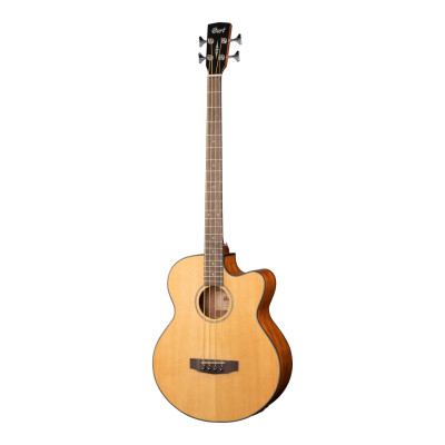 AB850F-NAT-BAG Acoustic Bass Series Электро-акустическая бас-гитара, с вырезом, цвет нат-й, Cort
