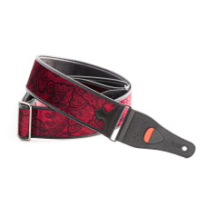 8419612001138 Talisman Paisley Velvet Red Ремень для гитары, синтетика, красный, RightOn Straps