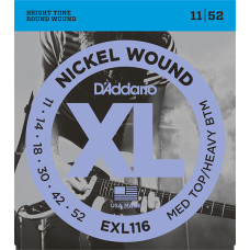 EXL116 XL NICKEL WOUND Струны для электрогитары Meduim Top/Heavy Bottom 11-52 D`Addario EXL116 XL NICKEL WOUND Струны для электрогитары Meduim Top/Heavy Bottom 11-52 D`Addario