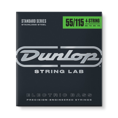 DBS55115 Комплект струн для бас-гитары, нерж.сталь, Extra Heavy, 55-115, Dunlop