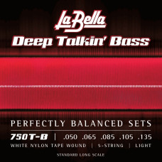 750T-B Deep Talkin' Bass Комплект струн для 5-струнной бас-гитары, белый нейлон, 50-135, La Bella