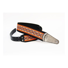 FL22018E Ergo Ремень для гитары, кожа/хлопок, орнамент, Fidel