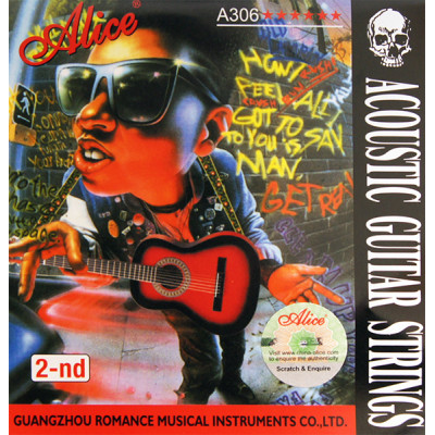 A306-XL-2 Отдельная 2-ая струна для акустической гитары, 014, Alice
