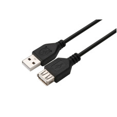 00-00029634 Кабель удлинитель USB2.0 (m)-USB (f) 1.5м ПВХ черный, GoPower