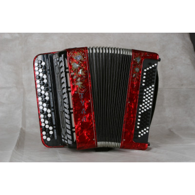 BN-39-RD Баян ученический двухголосный "Тула-210", 55х100-II, красный, Тульская Гармонь