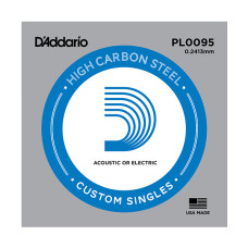 PL0095 Plain Steel Отдельная струна без обмотки, сталь, .0095, D'Addario PL0095 Plain Steel Отдельная струна без обмотки, сталь, .0095, D'Addario