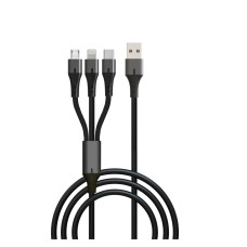 00-00028388 Кабель GP21-3-1.2M USB (m)-Type-C/Lightning/microUSB (m) 1.2м черный, GoPower