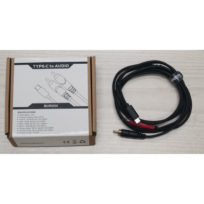 BUR001(1.5m) Кабель акустический Type-C-2хRCA, 1.5м, Soundking