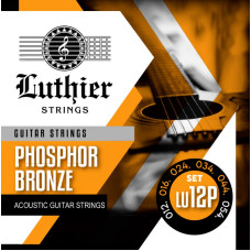 LU-12P Комплект струн для акустической гитары, фосфорная бронза, 12-54, Luthier