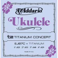 EJ87C Titanium Комплект струн для концертного укулеле, D'Addario