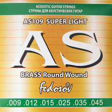 AS109 Brass Round Wound Комплект струн для акустической гитары, латунь, 09-45, Fedosov AS109 Brass Round Wound Комплект струн для акустической гитары, латунь, 09-45, Fedosov