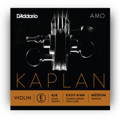 KA310-4/4M Kaplan Amo Комплект струн для скрипки размером 4/4, среднее натяжение, D'Addario
