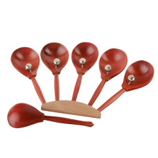 MS-T1-LZ-09 Ложки веерные, пятерка, с бубенцами, тонировка, 1 категория, Мастерская Сереброва