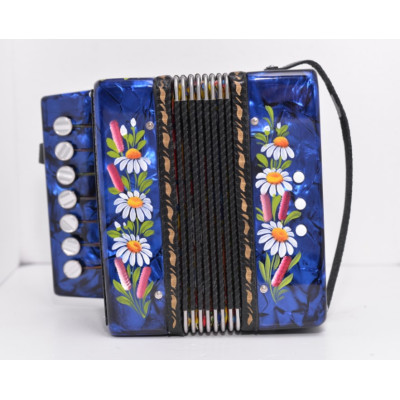 GN-25-BL Гармонь сувенирная "Кроха", синяя, 7х3-I, Тульская Гармонь