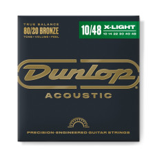 DAB1048 Комплект струн для акустической гитары, бронза 80/20, Extra Light, 10-48, Dunlop
