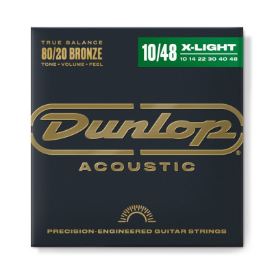 DAB1048 Комплект струн для акустической гитары, бронза 80/20, Extra Light, 10-48, Dunlop
