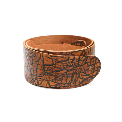 MB6061-131 Ремень для гитары, кожаный, коньяк песочный, Mamba straps