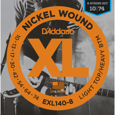 EXL140-8 Nickel Wound Комплект струн для 8-струнной электрогитары, Light/Heavy, 10-74, D'Addario
