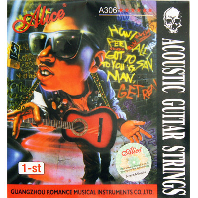 A306-XL-1 Отдельная 1-ая струна для акустической гитары, 010, Alice