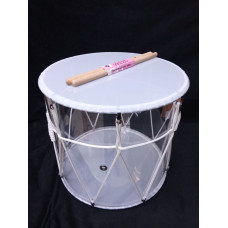 MZ-B14-plexKW + ds Барабан кавказский 14"прозрачный бел.ппластик с палочками, с чехлом, MEZZO