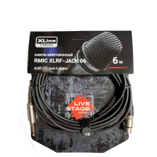 XLINE Cables RMIC XLRF-JACK 06 Кабель микрофонный  XLR 3 pin female - JACL 6.3 mono длина 6м