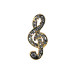 GEWA PINS Treble Cleff значок скрипичный ключ, позолоченный, с имитацией драгоценных камней