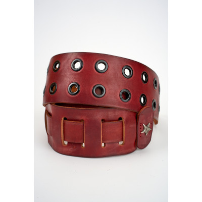 GS7013-RD Ремень для гитары, кожаный, красный, Root Note