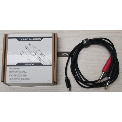 BUJ004(1.5m) Кабель акустический Type-C-2х6.35мм, 1.5м, Soundking