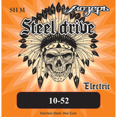 SH-M Steel Drive Комплект струн для электрогитары, сталь, 10-52, Мозеръ