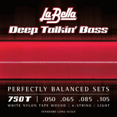750T Deep Talkin' Bass Комплект струн для бас-гитары, белый нейлон, 50-105, La Bella