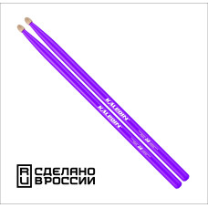 7KLHBVL5B Violet 5B Барабанные палочки, граб, флуоресцентные фиолетовые, Kaledin Drumsticks