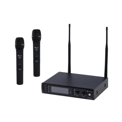 DSP-DUO-UHF-M850/F5  Беспроводная микрофонная система, 2 ручных передатчика, Prodipe