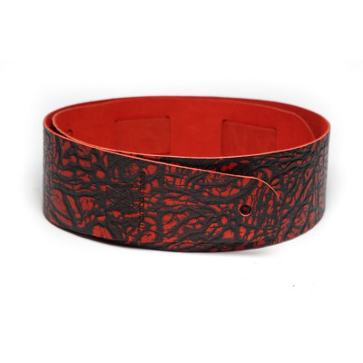 MB6061-123 Ремень для гитары, кожаный, красный тигина, Mamba straps