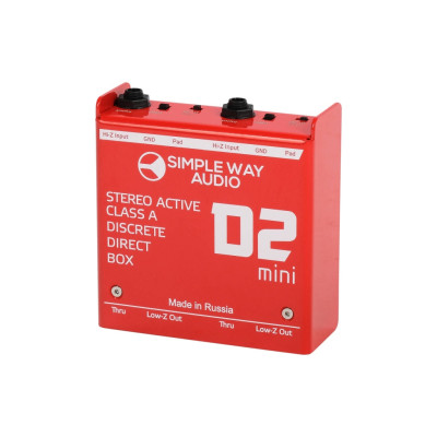 D2mini D.I. Box Дибокс, преобразователь сигнала для гитары, активный, стерео, Simpleway Audio