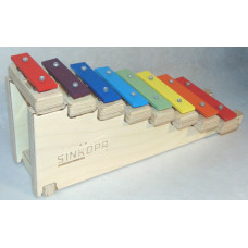 SGBS9-C Металлофон разборный (глокеншпиль) сопрано 8 нот, цветной, "лесенка", Sinkopa