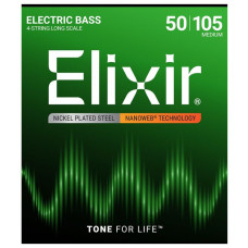 14102 NANOWEB Комплект струн для бас-гитары, никелированные, Heavy, 50-105, Elixir