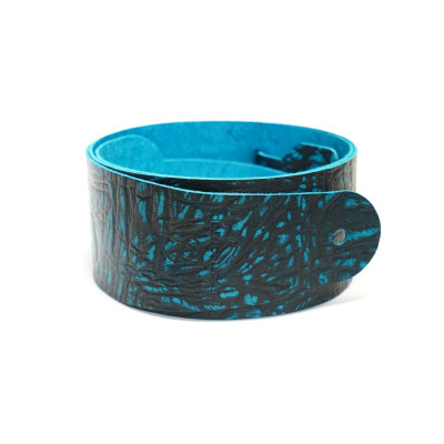 MB6061-125 Ремень для гитары, кожаный, голубой тигина, Mamba straps