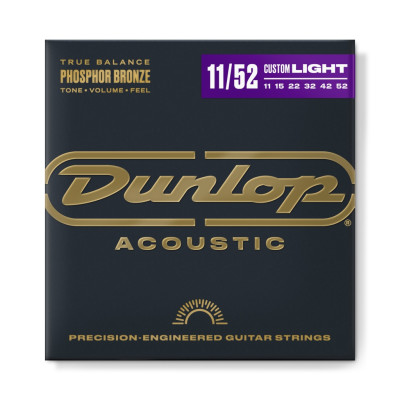 DAP1152 Комплект струн для акустической гитары, фосф.бронза, Medium Light, 11-52, Dunlop