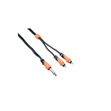 BESPECO SLYSRM300 Кабель готовый соединительный серии "SILOS", JACK stereo 6.3мм - 2хRCA male, 3м