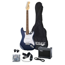 SET-HEG310BL Электрогитара в комплекте (комбик, чехол, ремень, струны, медиаторы), синий, Homage