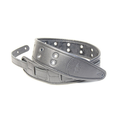 FL7000003CU Leather Custom Ремень для гитары, кожаный, черный, Fidel