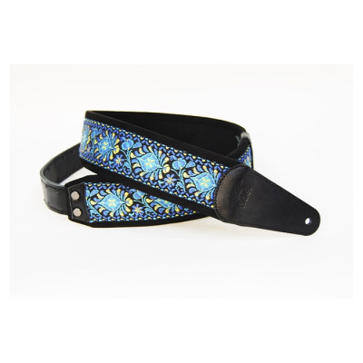 FL22001E Ergo Ремень для гитары, кожа/хлопок, орнамент, Fidel