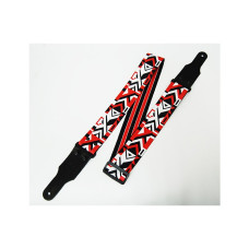 FL40182PA PolyArt Ремень для гитары, полиэстер, орнамент, японский мотив красный, Fidel FL40182PA PolyArt Ремень для гитары, полиэстер, орнамент, японский мотив красный, Fidel